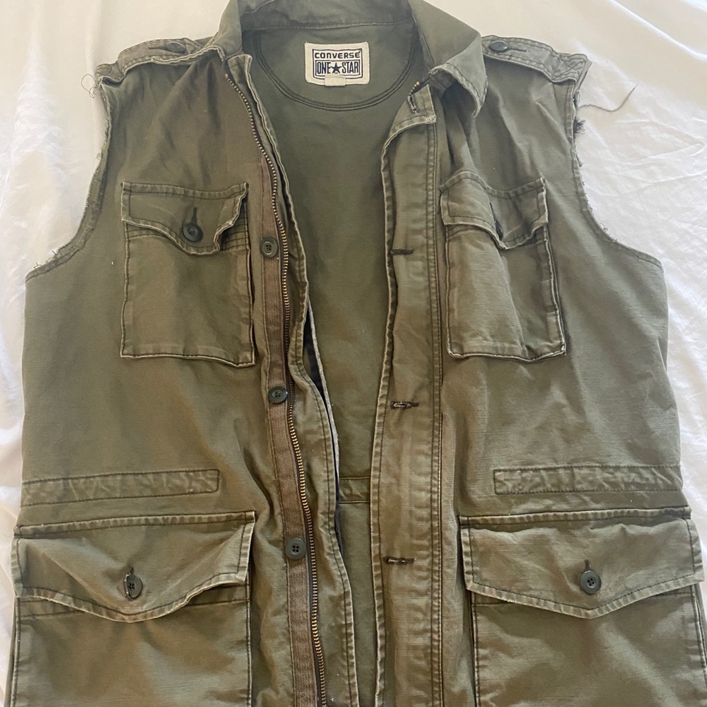 Army green converse vest